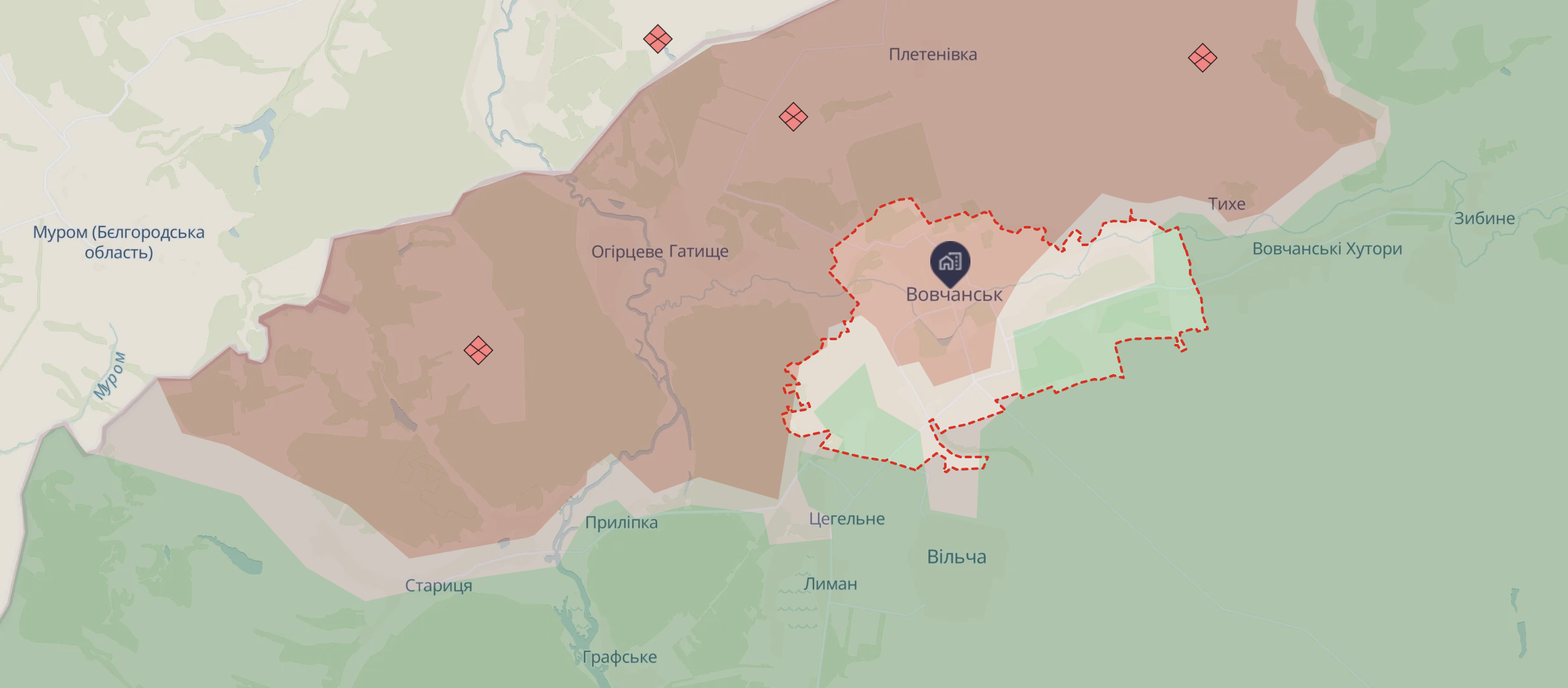 Орієнтовна карта бойових дій станом на 10 грудня о 23:35 Орієнтовна карта бойових дій станом на 10 грудня о 23:35